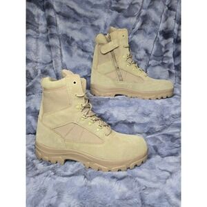 NWB Workabouts Leather Military Tactical Boots side zip Tan Mens Size 12D Desert